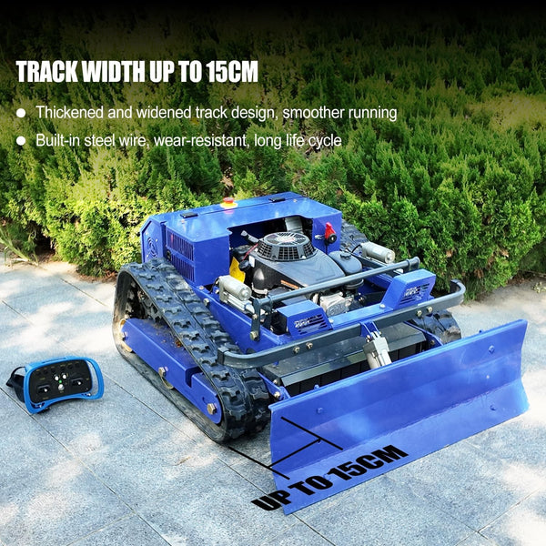 RC Petrol Lawn Mower with Snow Blade Tracked Mower & Snow Shovel 224cc 9HP AU