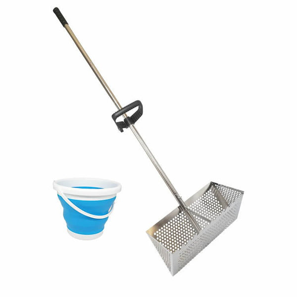Sand Fleas Rake With Pail Shark Tooth Sifter Stainless Steel Sand Fleas Rake