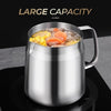 2L Stainless Steel Oil Filter Pot Deep Fryer Pot Oil Tank Kettle for Oil Storage