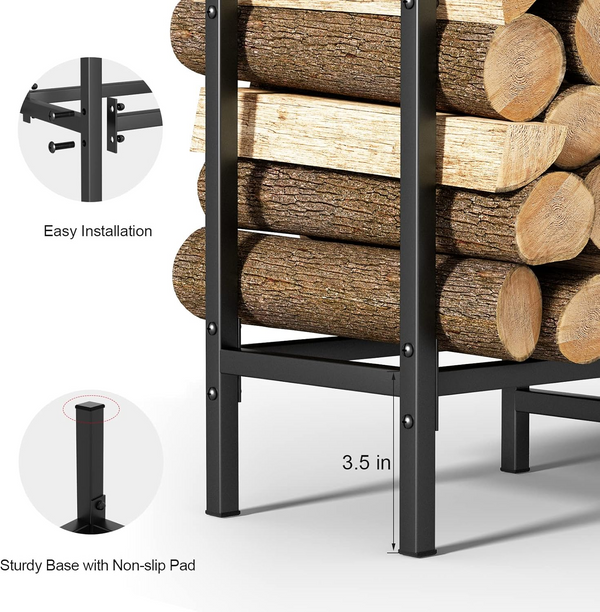 Firewood Rack with Cover Log Holder Firewood Heavy Duty Wood Storage Outdoor AU