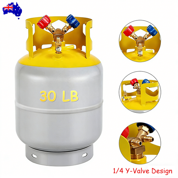 30 LB Refrigerant Recovery Tank HVAC Freon Refrigerant With 1/4" SAE Y-Valve AUS