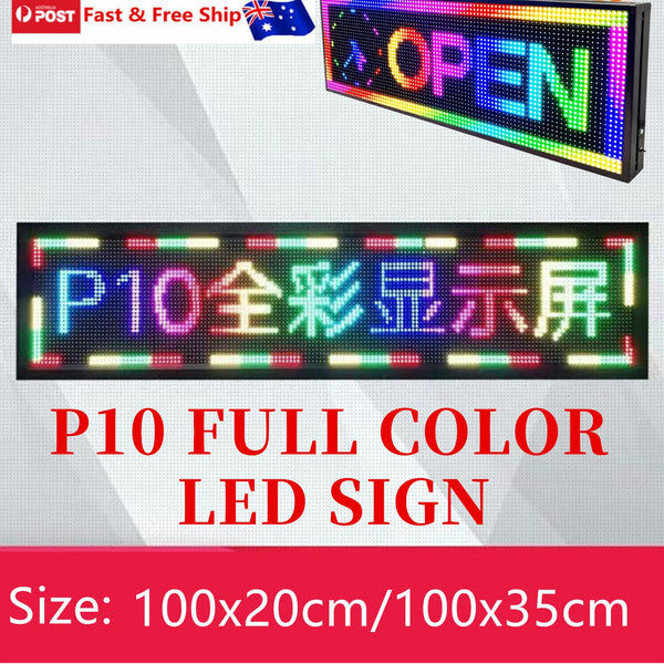 100x35cm WIFI Smart Programmable LED Sign Scrolling Display Board P10 Full Color