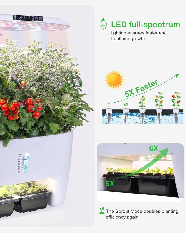 16 Pods Hydroponics Growing System Indoor Herb Garden Smart Herb Germination Kit