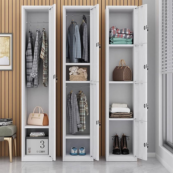 3-Tier Floor Stand Metal Storage Cabinet with Adjustable Shelf & Lock 138cm High