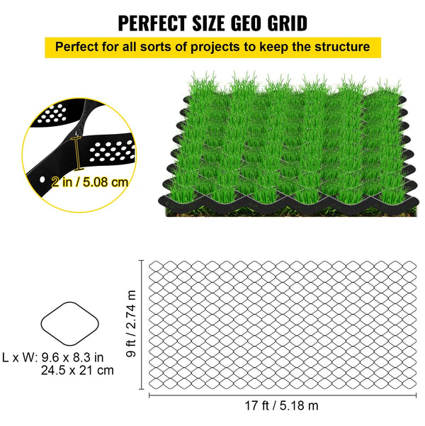 9x17ft Geo Cell Honeycomb Soil Retainer Gravel Grid for Pathway Yard Landscaping