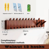 Walnut Wood Coat Rack 12 Hooks Piano Shape Wall Mounted Wall Hanger Clothes Hook