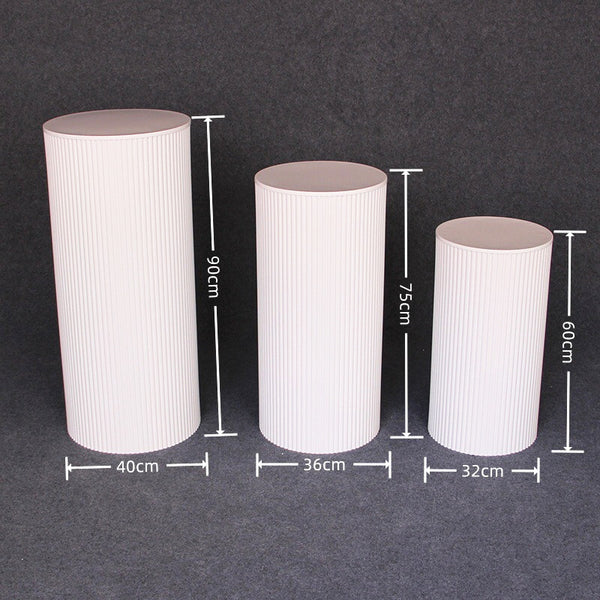 3/5x Round Wedding Plinth Cylinder Pedestal Display Stand White Ripple Stand AU