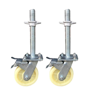 2X Scaffold Scaffolding Adjustable Caster Wheels 6" Heavy Duty Industrial Wheels