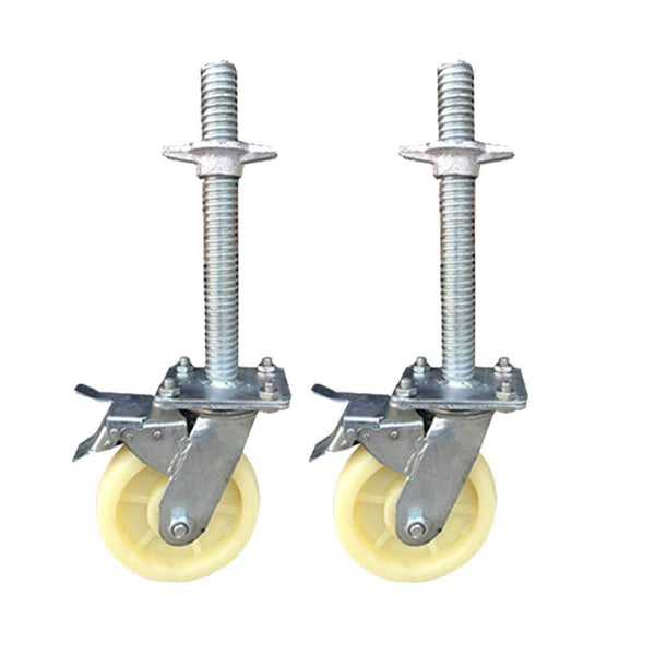 2X Scaffold Scaffolding Adjustable Caster Wheels 6" Heavy Duty Industrial Wheels