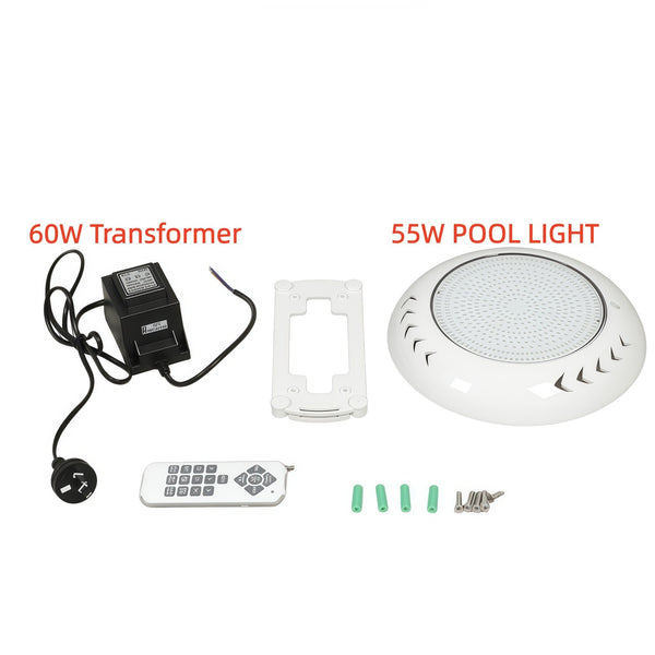 55W LED Swimming Pool Light Resin Filled Underwater RGB with 60W Transformer