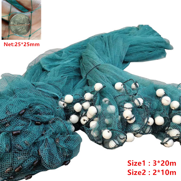 Fishing Drag Net Bait Seine Nylon 25mm Mesh Fish Net Heavy Duty 3mx20m Or 2mx10m