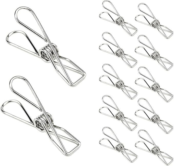 60pcs Stainless Steel Clothes Pegs Hanging Windproof Wire Clips Photos Clips AU