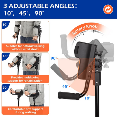 Forearm Crutches Lightweight Aluminum Crutches w/ Adjustable Elbow Elastic Band