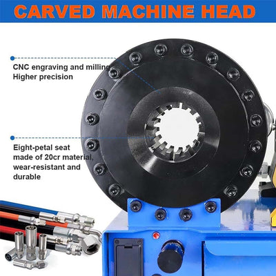 Hydraulic Hose Crimper w/8 Sets Dies Handheld High Pressure Hose Crimping Tool