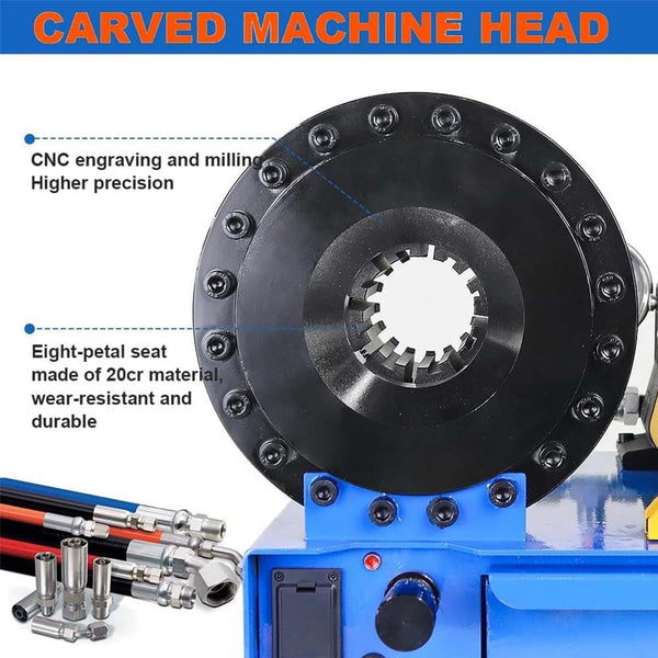 Hydraulic Hose Crimper w/8 Sets Dies Handheld High Pressure Hose Crimping Tool