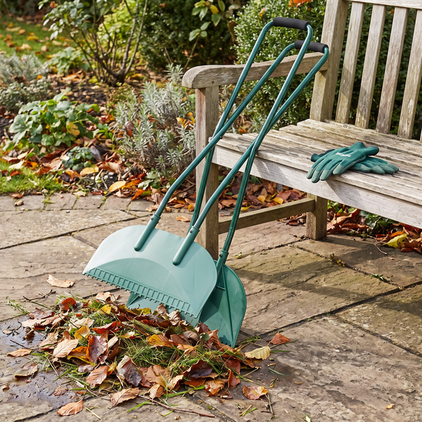 Long Handle Metal Leaf Grabber Rake Leaf Collector for Yard Work Labor-Saving