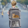 Double Compartment Pet Carrier Backpack for Small Cats and Dogs Cat Travel Bag