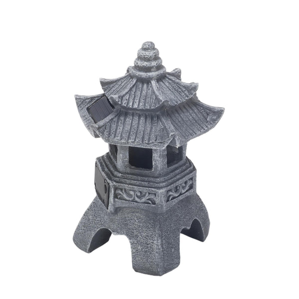 Pagoda Statues Outdoor Solar Powered Statue Zen Garden Lantern LED Garden Light