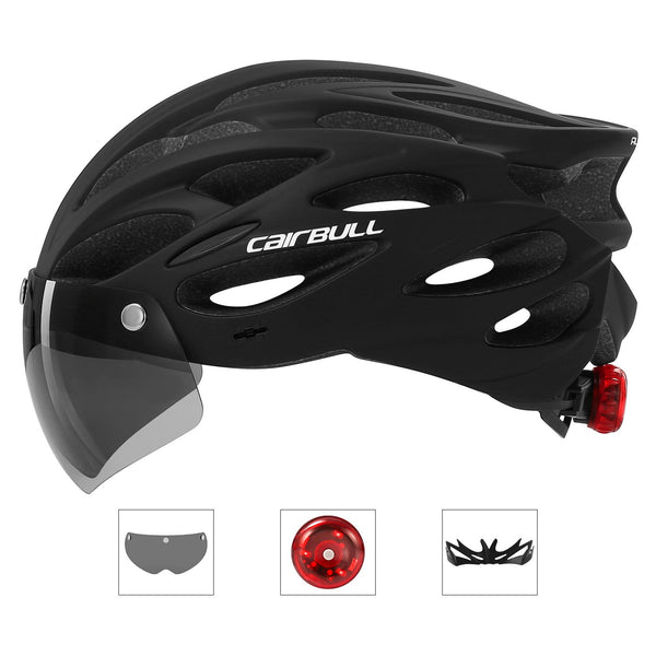 Cycling Helmet Light Road MTB Mountain Bike Helmet Visored Bicycle Helmet Black