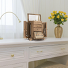 Large Wooden Jewellery Box Storage Mirror Organiser Necklace Rings Earring Gifts