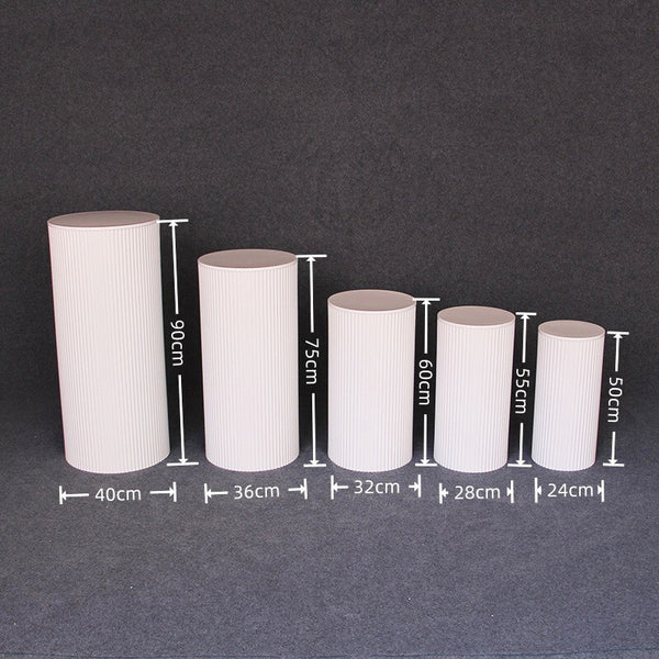 3/5x Round Wedding Plinth Cylinder Pedestal Display Stand White Ripple Stand AU