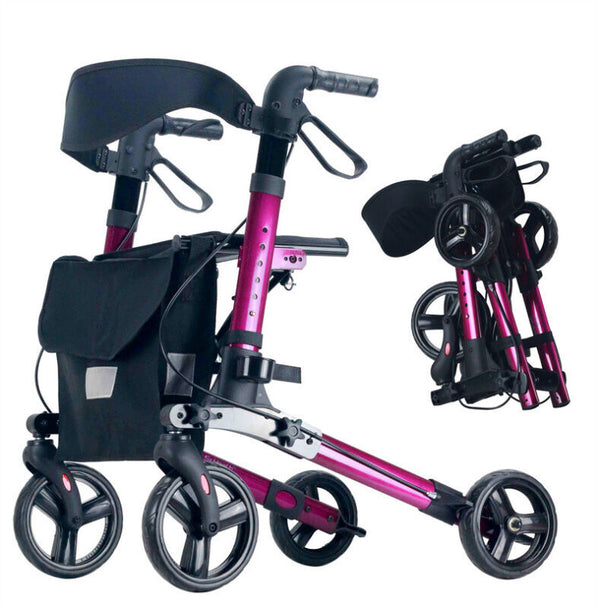 2in1 Wheelchair Walking Frame Rollator Adjustable Mobility Walker Aid Wheels