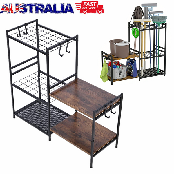 Garden Farm Shed Garage Tools Storage Rack Handles Organizer Holder 35 Slots AU