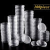 100pcs Coin Storage Box Case Capsules Holder Clear BOX 17/20/27/30mm(only box)