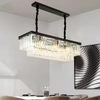 Modern Crystal Chandelier 8 Lights Black Ceiling Pendant Light Fixture 3 Colors