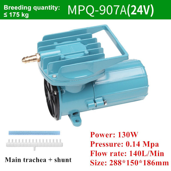 Aquarium &Pond Air Pump 12V 130W Fish Tank Aerator w/16 Outlets 140L/Min Airflow