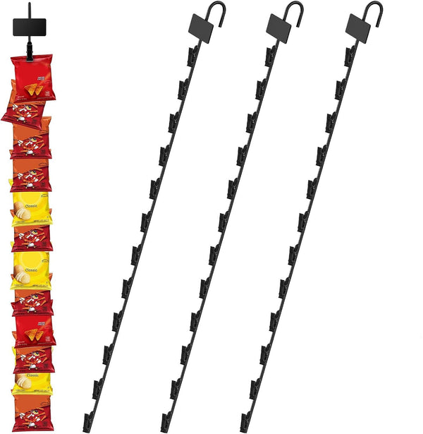 10x Metal Snack Hanging Strips Store Supermarket Shelf Merchandising Clip Strip
