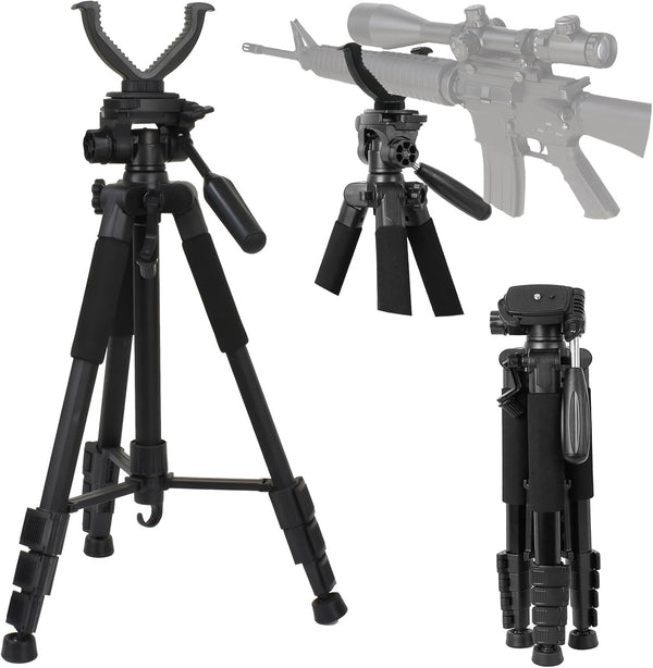 Rifle Gun Shooting Stick Tripod Rifle & Camera Steady Shot Hunting 1.5m Extend