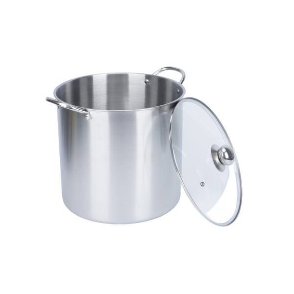 9Pcs Canning Pot Set Water Bath Canner Stainless Steel with Glass Lid 21.5 Quart