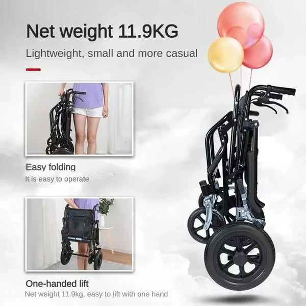 2 in 1 Foldable Shower Chair Disabled Bedside Commode Wheelchair Toilet Chair