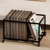 Vinyl Record Storage Rack on Wheels Sturdy Metal Frame Vinyl Organizer LP Holder