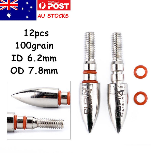 12X Archery Arrow Heads 100 Grain Broadheads Field Points Tips Target Practice