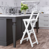 Bamboo Bar Stool Foldable Design W/ Ergonomic Backrest Space-saving For Bars