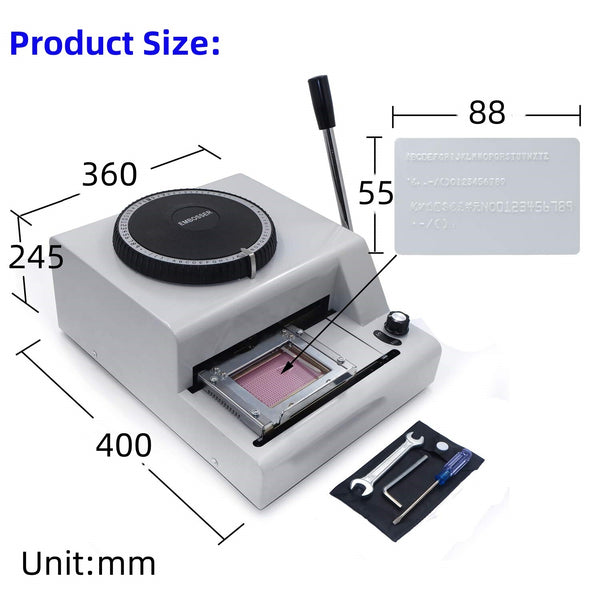 PVC Card Embosser Machine 72-Character Stamping Embossing For Bank/Office/Mall