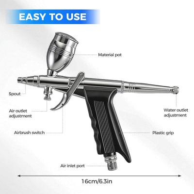 Airbrush Kit Air Brush Painting Set Double Action Trigger Airbrush Painting Gun