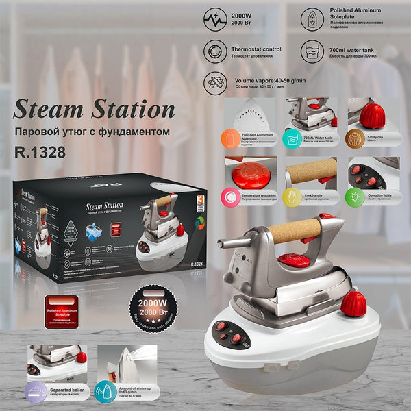2000W Steam Iron Two modes Anti Drip 700ml Water Tank for Factory Clothing Shop