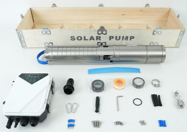4" Solar Bore Pump Submersible Deep Well Hole Pump +MPPT Controller 1300W/2200W