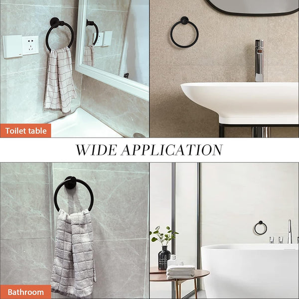 10 pcs Bathroom Round Towel Ring Towel Rack Hand Towel Holder for Wall Mounted