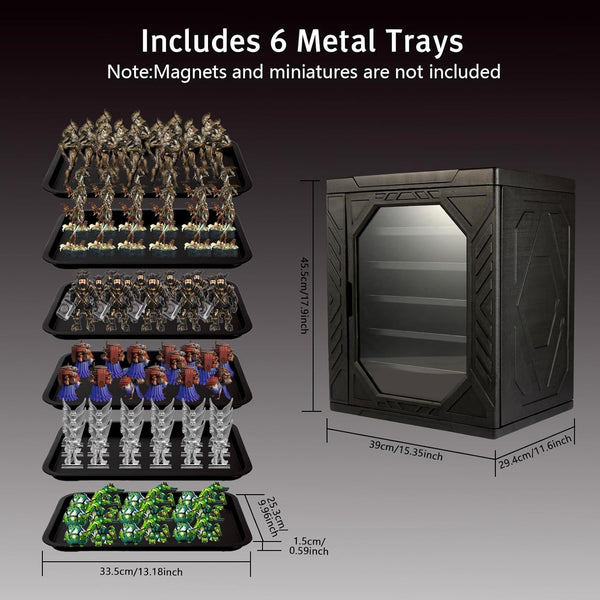 Warhammer 40k Miniatures Storage Case Display & Transport Box with 6 Trays AU