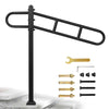Stair Handrail Railings 1 to 4 Steps Black Metal Adjustable Safety Hand Rail Kit