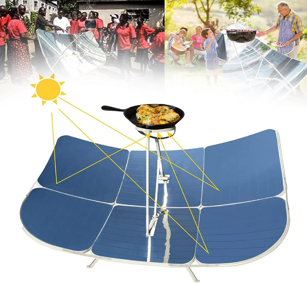 2200W Solar Cooker Stove Portable Sun Oven Outdoor Camping Picnic BBQ 1.25x1.8M