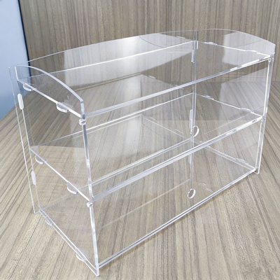 2/3 Tier Acrylic Display Case for Collectibles Figures Cupcake Dustproof Cabinet