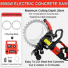 29cm Concrete Cutting Ring Saw HF Concrete Cut Off w/2 Blades&Water Pump 3000RPM