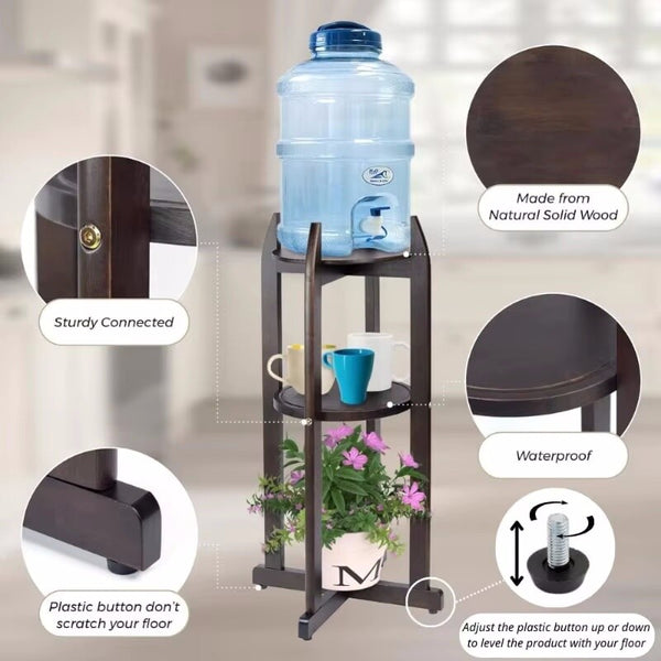 Wood Water Dispenser Floor Stand Water Filter Stand Drink Dispenser Jug Holder