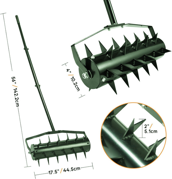 Rolling Lawn Aerator Lawn Aerator Tool Heavy Duty Lawn Soil Penetrator for Yard