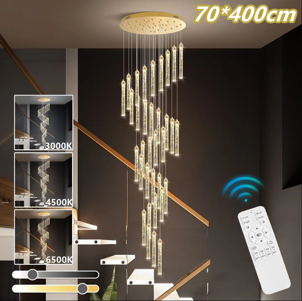 Staircase Chandelier Lighting Crystal Living Room Pendant Light Bar Ceiling Lamp